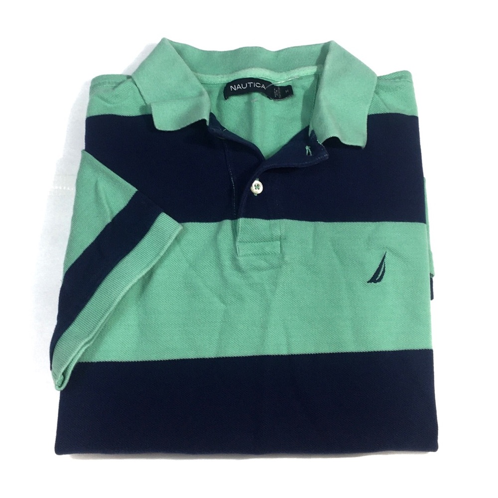 🇺🇸PO18 Nautica Preppy Brand Striped Shirt M
